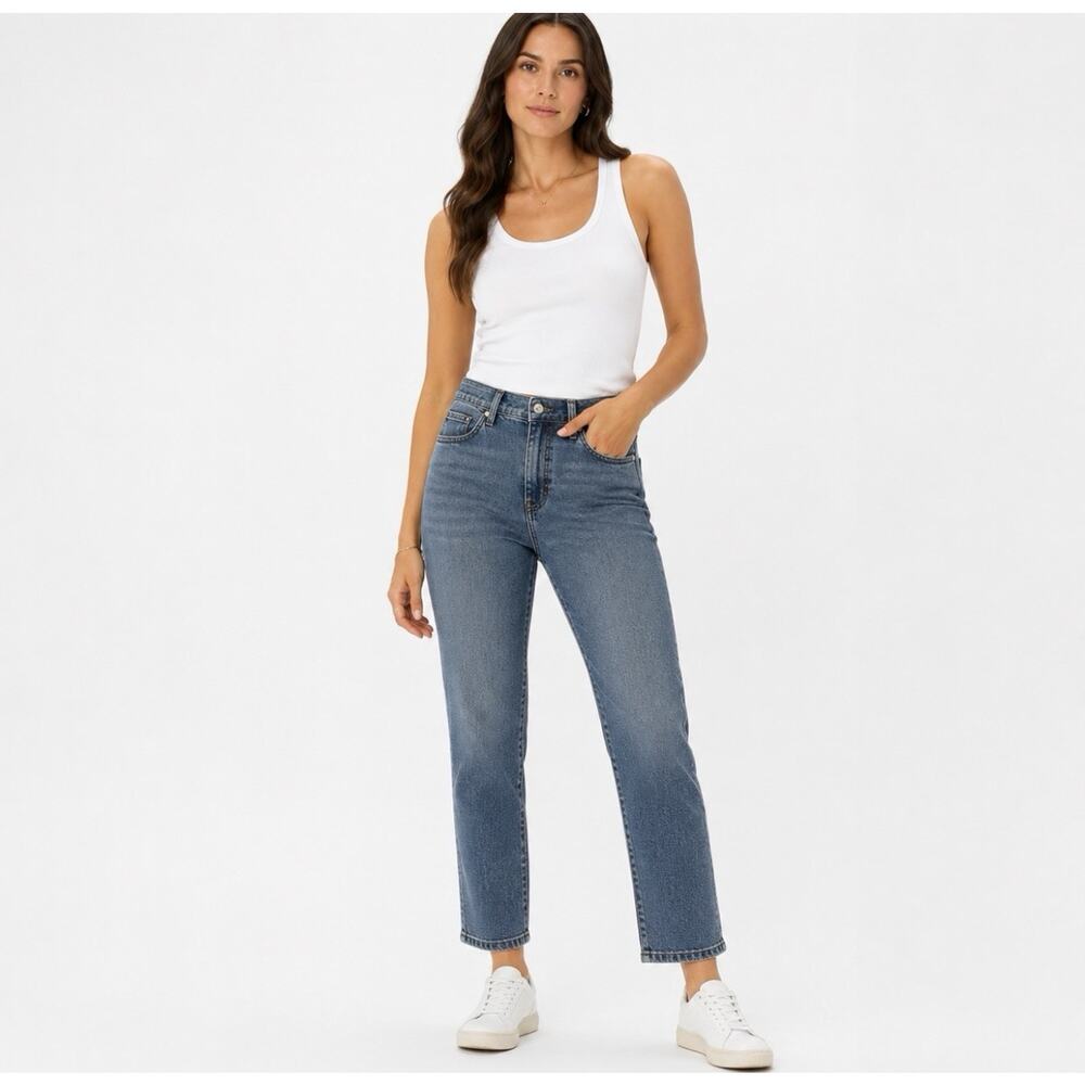 Democracy Ab"solution Jeans Women's Size 14 Blue Straight Leg Stretch Denim